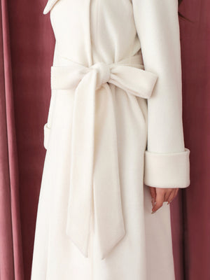 Blanc noir hooded long coat (eme10820)