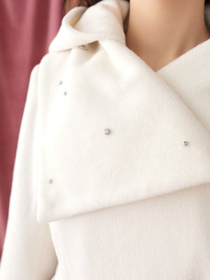 Blanc noir hooded long coat (eme10820)