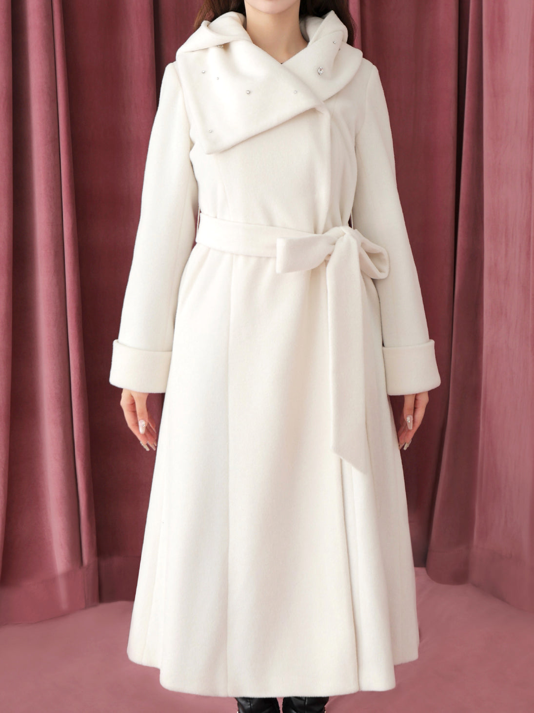 model：160cm　(size：F　color：White)