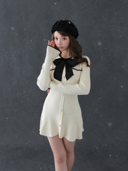 【SALE】Classical rib knit mini onepiece(eme10825)