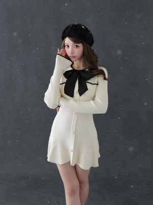 【SALE】Classical rib knit mini onepiece(eme10825)