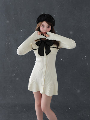 【SALE】Classical rib knit mini onepiece(eme10825)