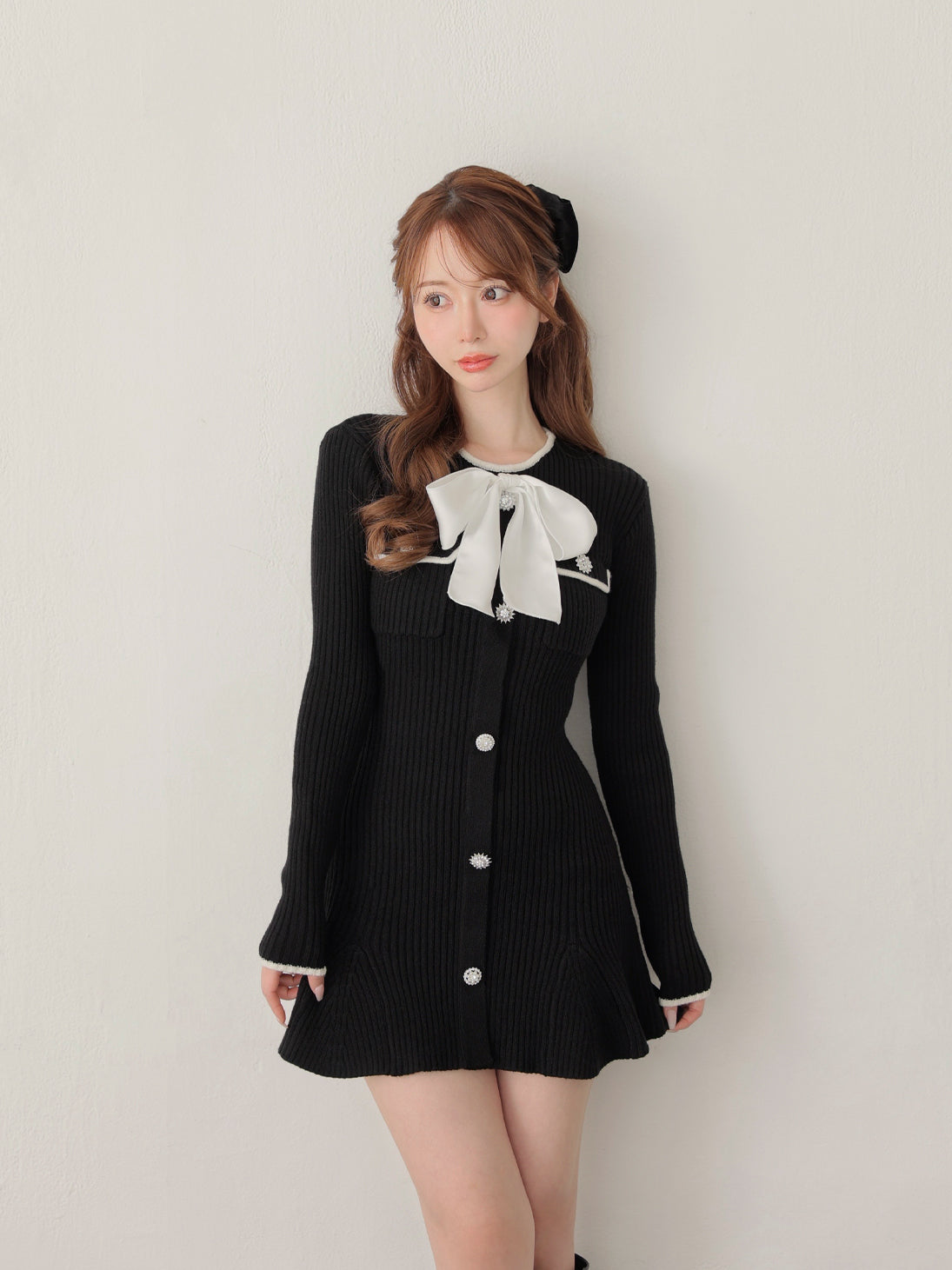 【SALE】Classical rib knit mini onepiece(eme10825)