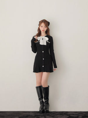 【SALE】Classical rib knit mini onepiece(eme10825)