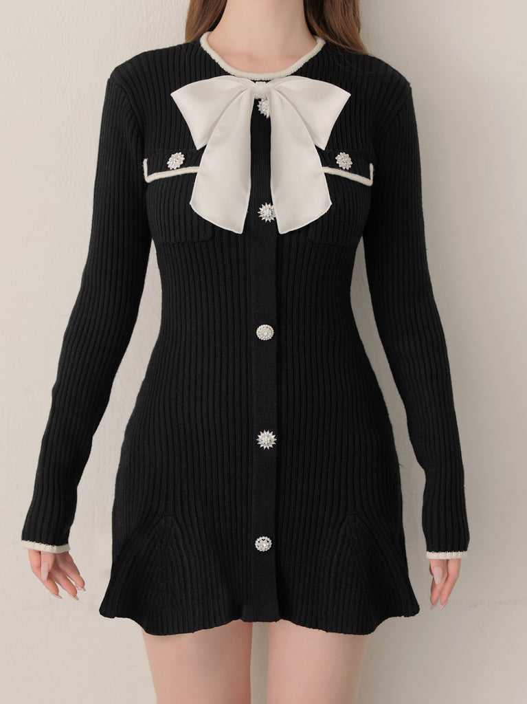 【SALE】Classical rib knit mini onepiece(eme10825)