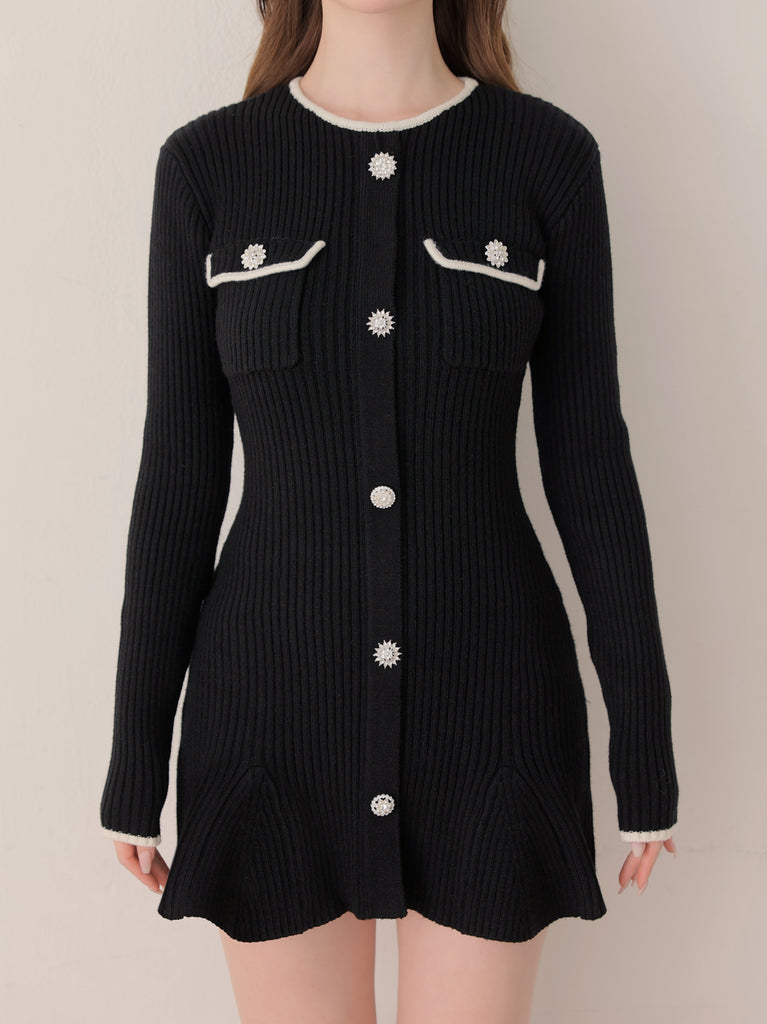 【SALE】Classical rib knit mini onepiece(eme10825)