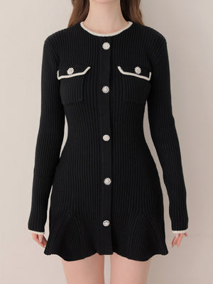【SALE】Classical rib knit mini onepiece(eme10825)