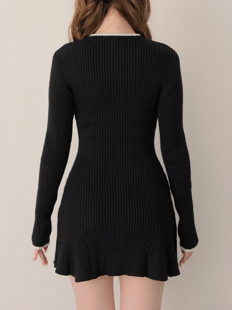 【SALE】Classical rib knit mini onepiece(eme10825)
