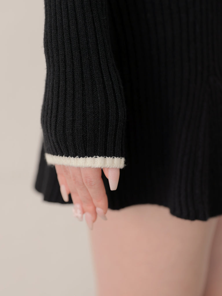 【SALE】Classical rib knit mini onepiece(eme10825)