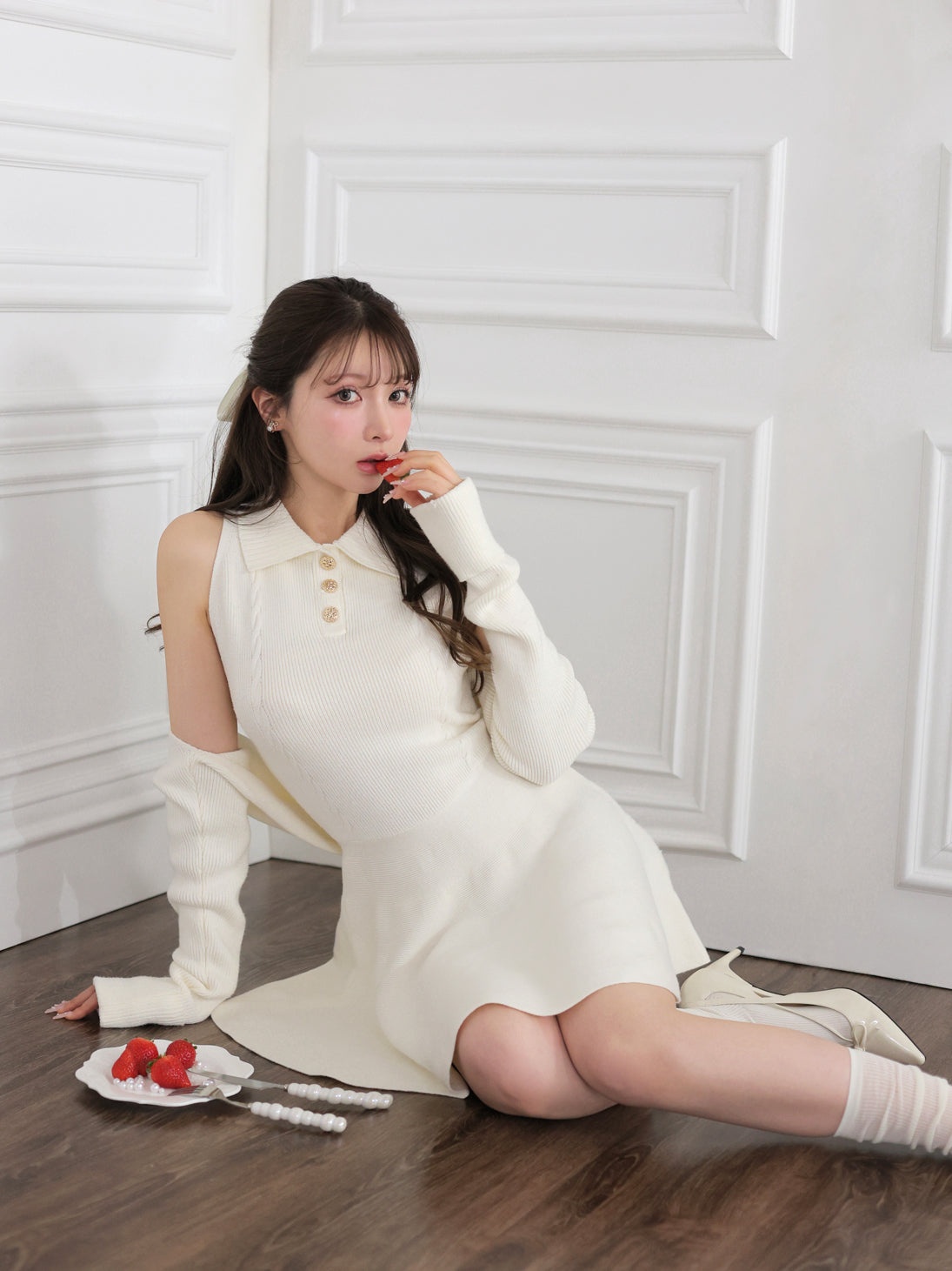 model：160cm　(size：F　color：Ivory)