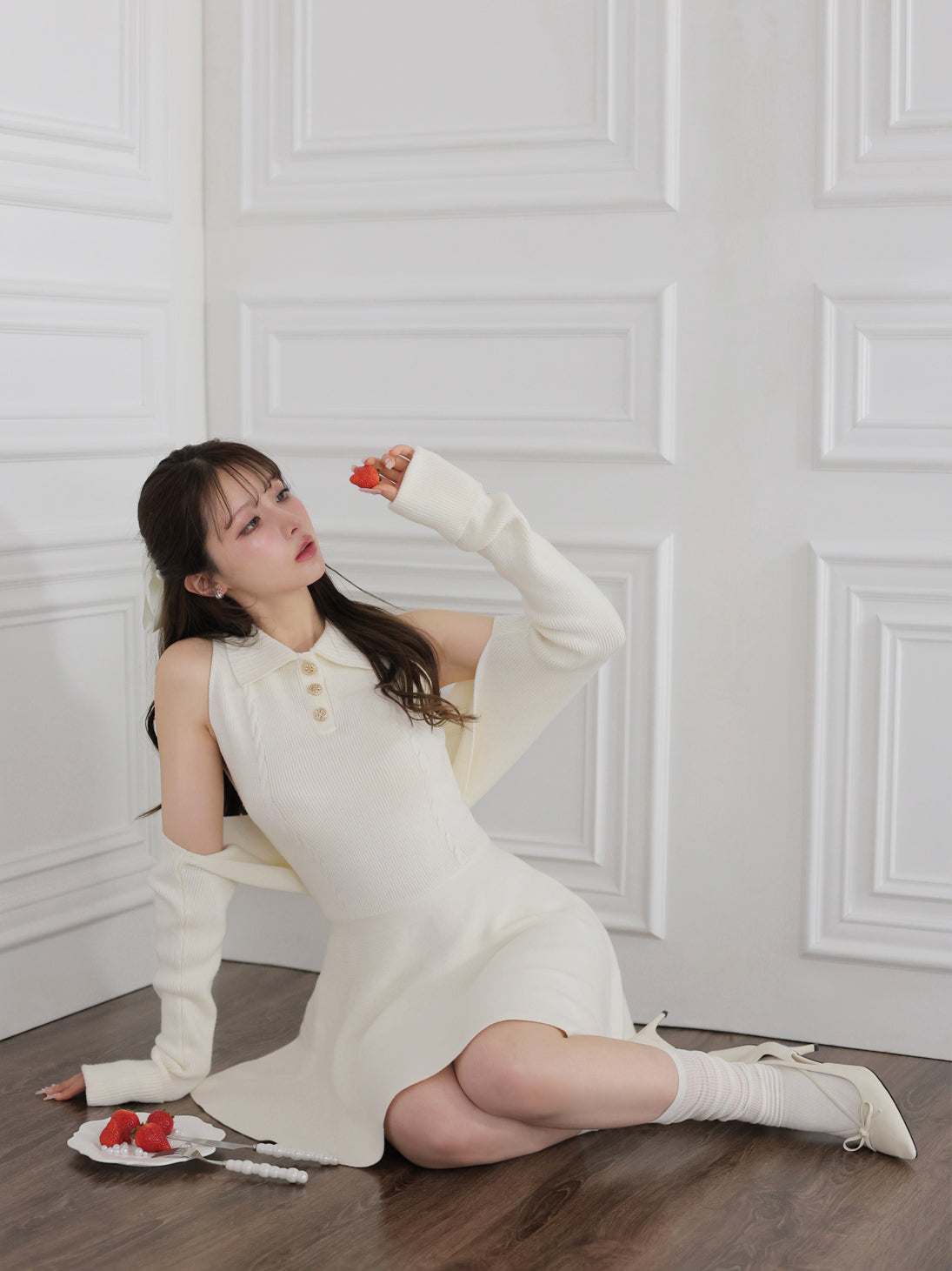 model：160cm　(size：F　color：Ivory)