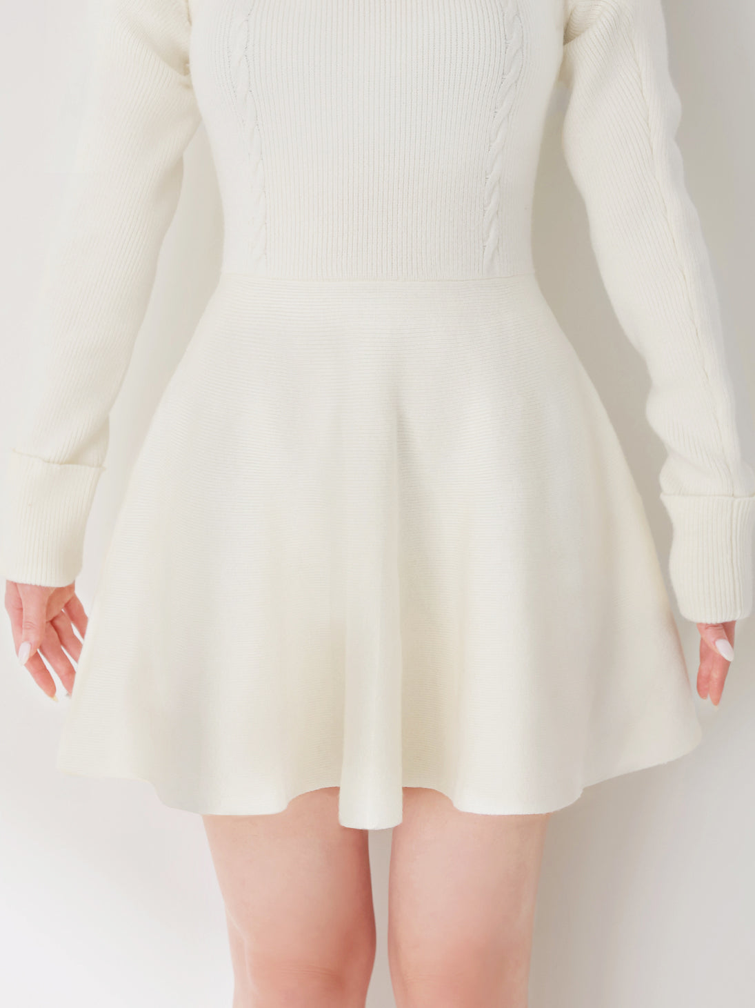 Polo collar cable knit ensemble mini onepiece(eme10826)