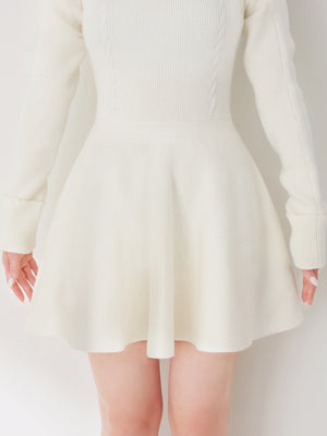 Polo collar cable knit ensemble mini onepiece(eme10826)