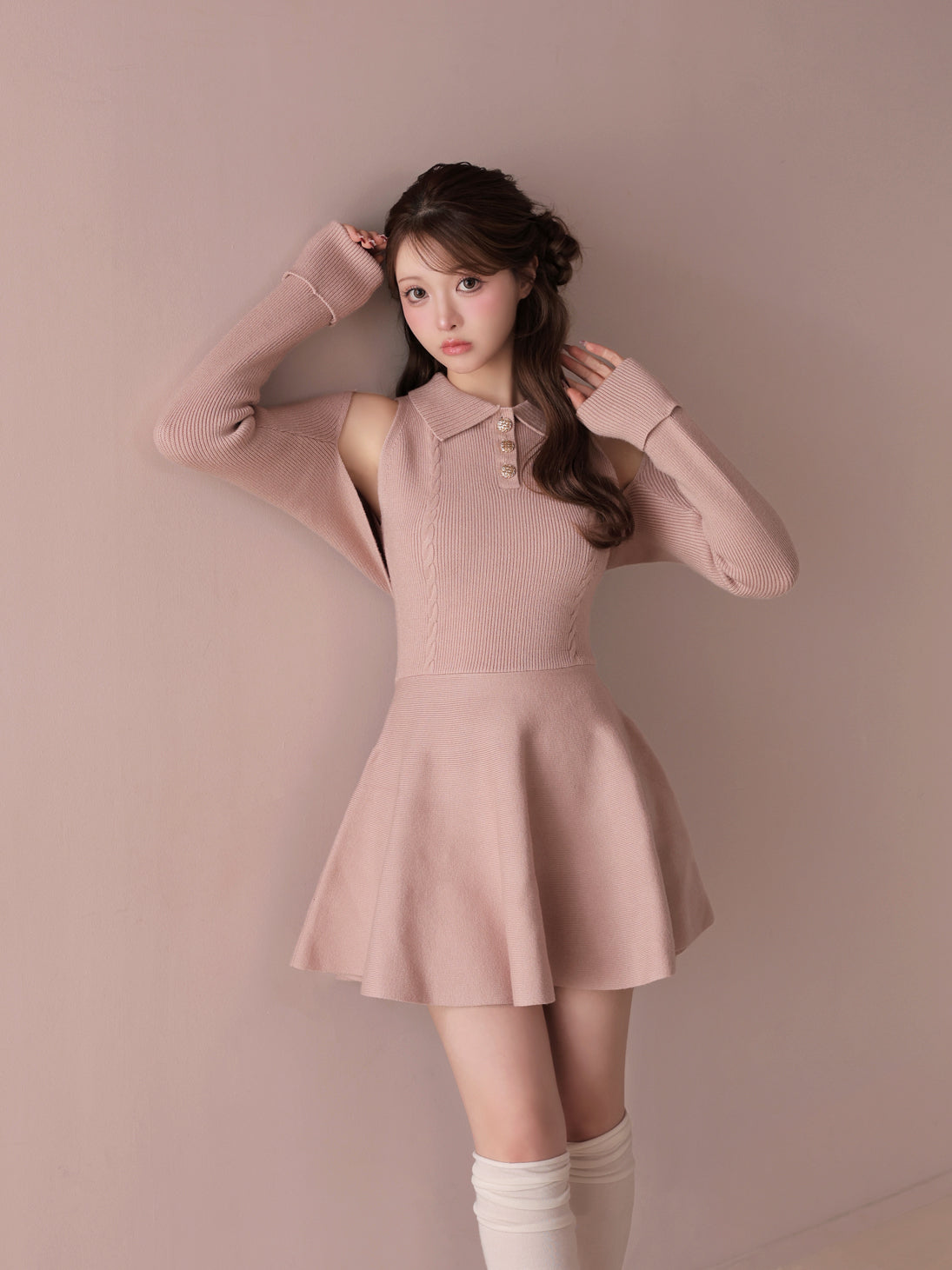 model：160cm　(size：F　color：Pink)