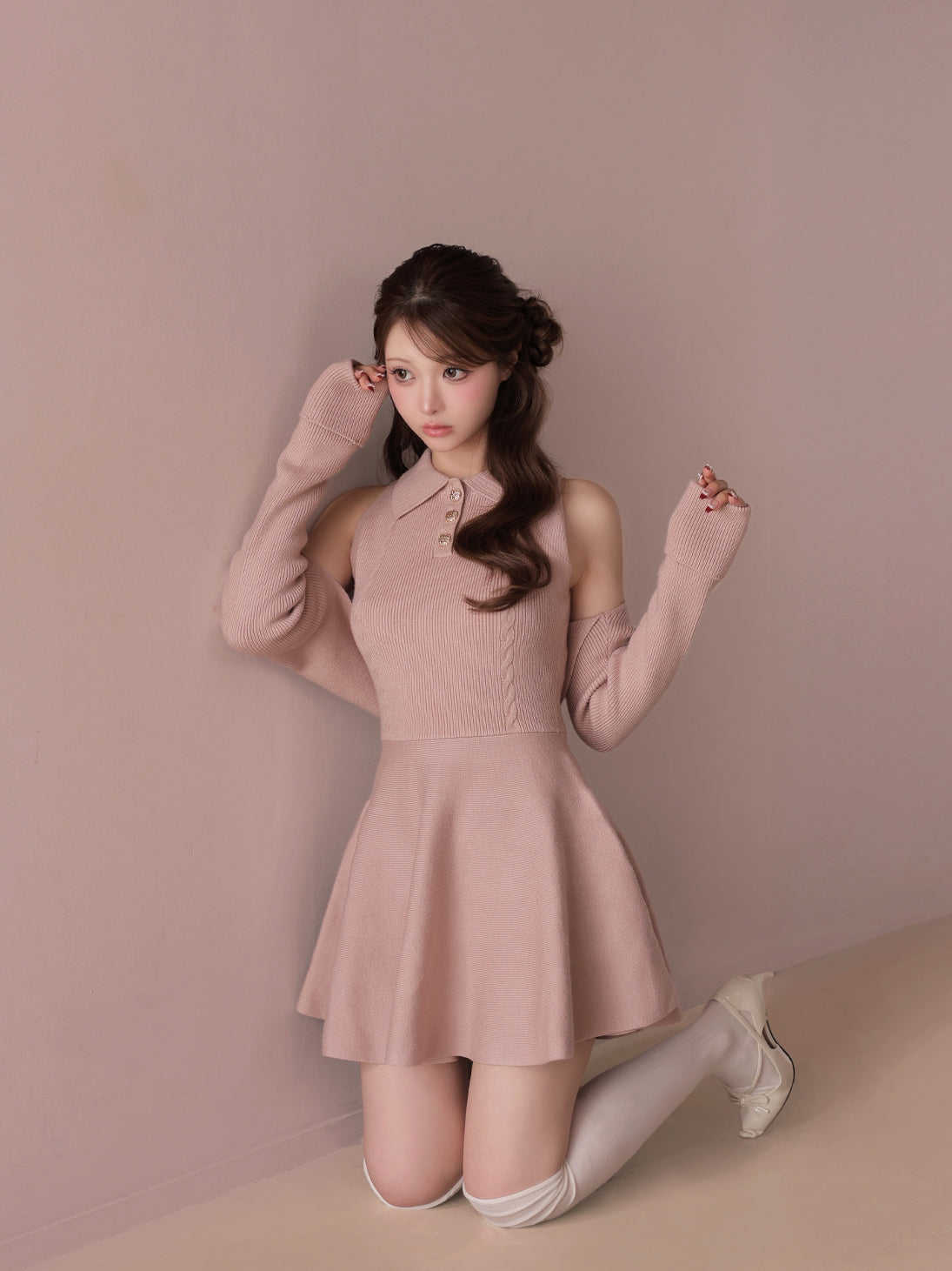 model：160cm　(size：F　color：Pink)