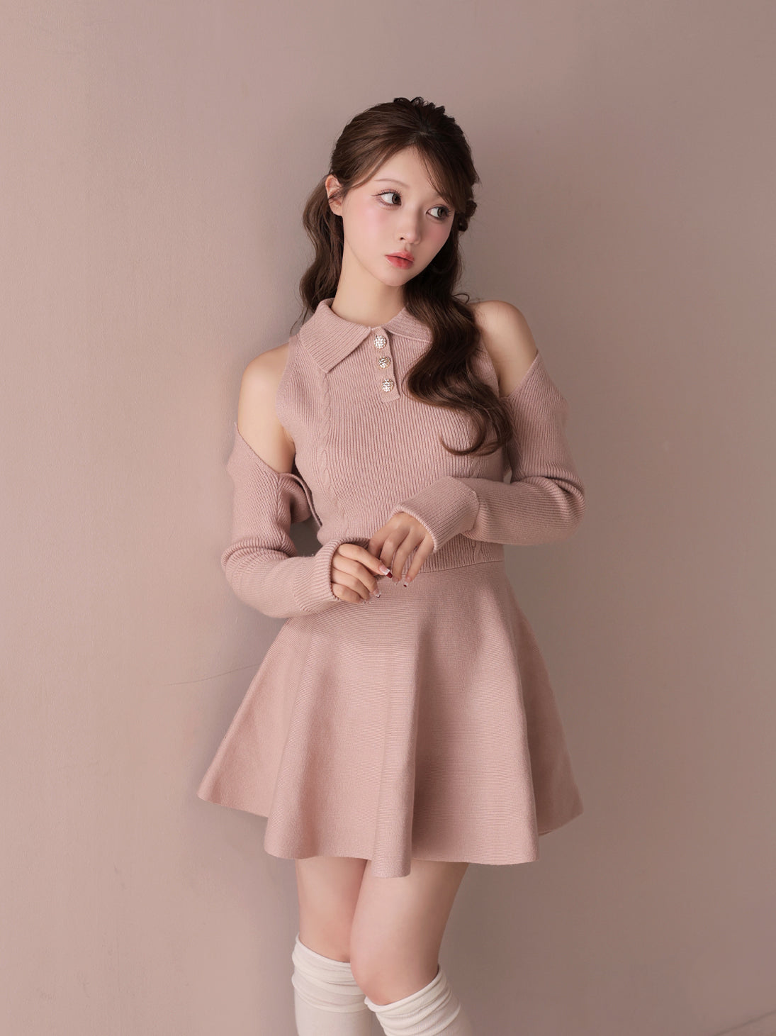 model：160cm　(size：F　color：Pink)
