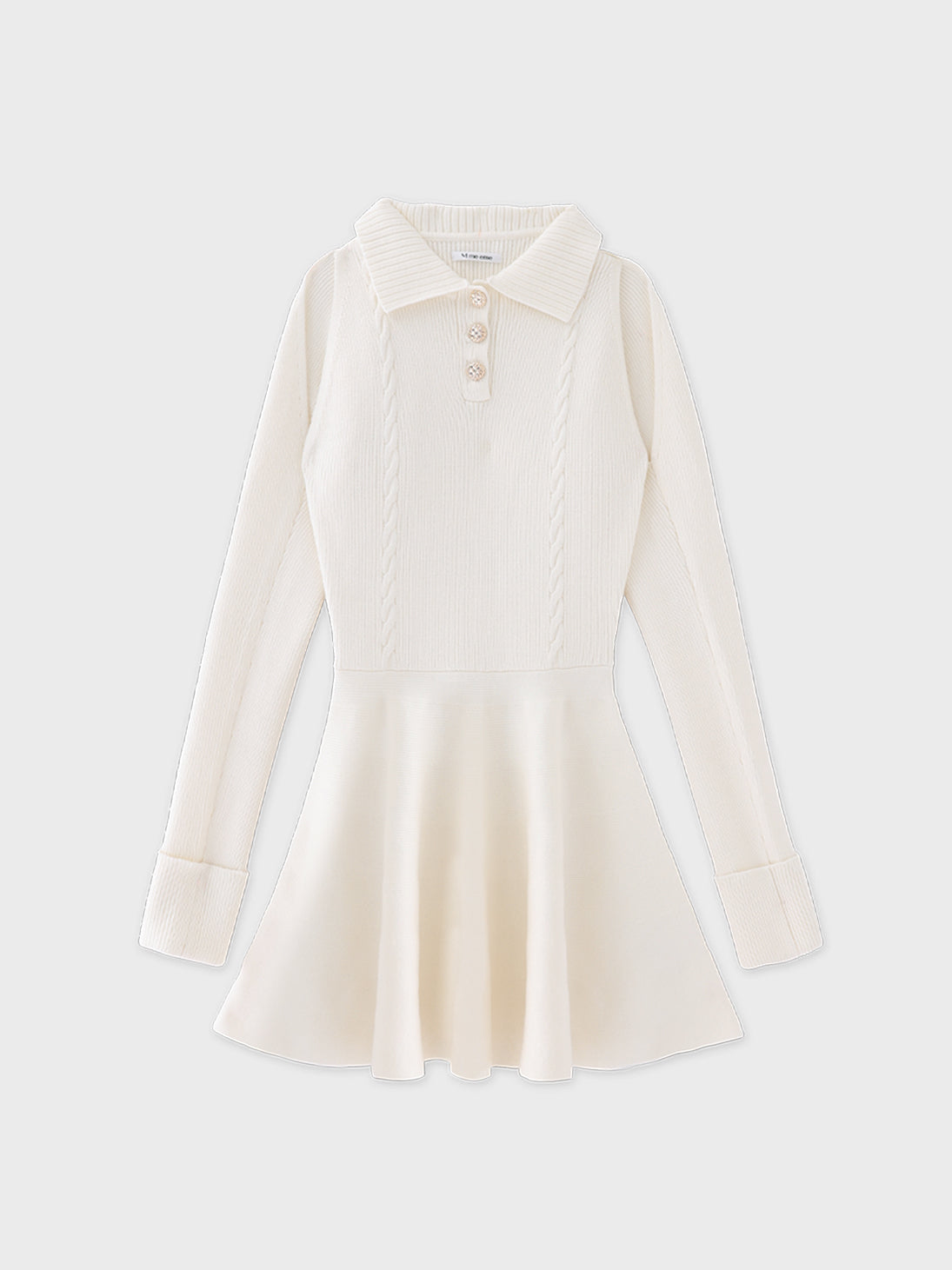 Polo collar cable knit ensemble mini onepiece(eme10826)