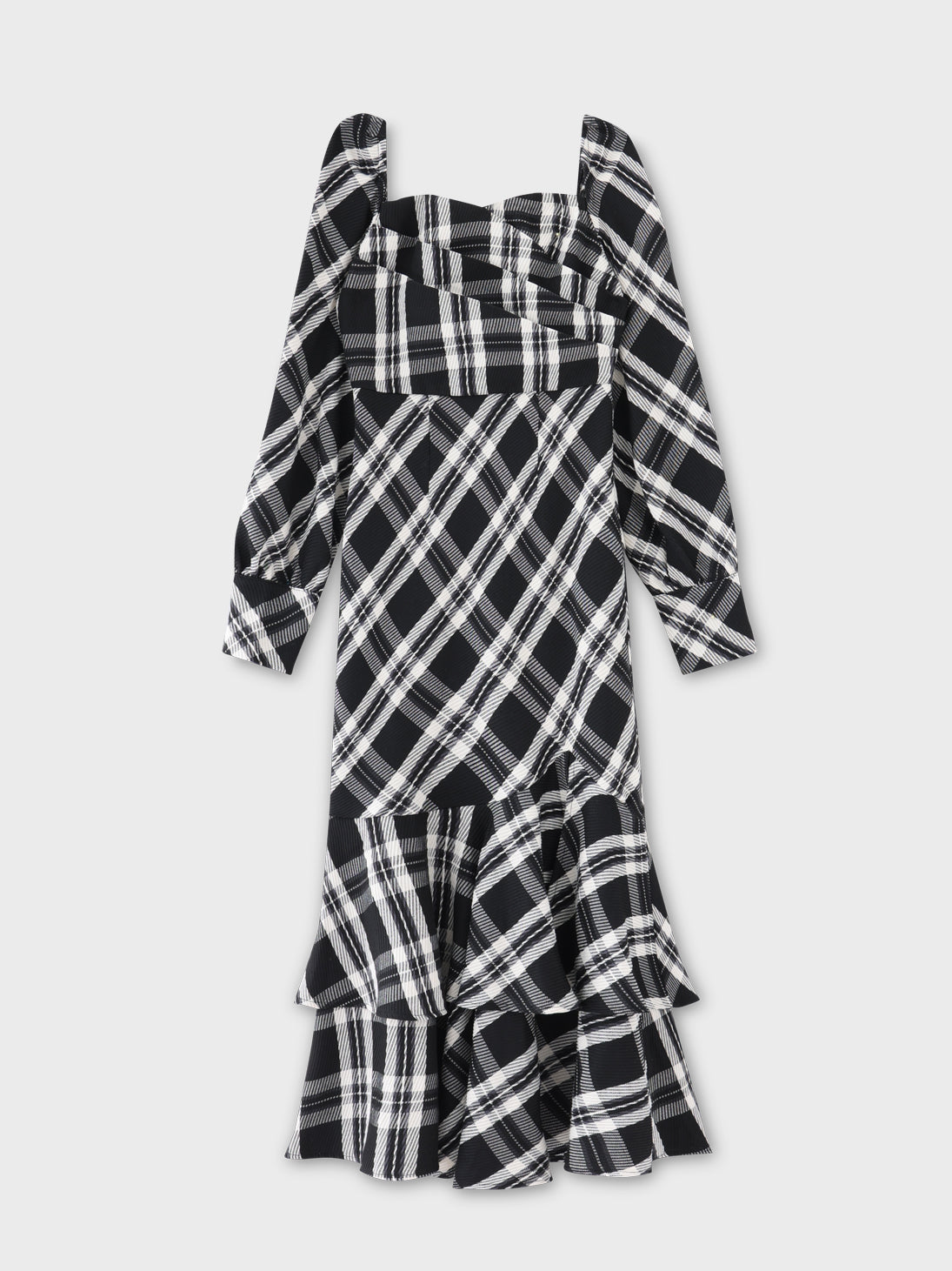 【Pre Order】Cross drape check mermaid long onepiece(eme10827)