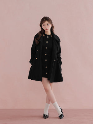 【SALE】Shaggy belted coat(eme10779)
