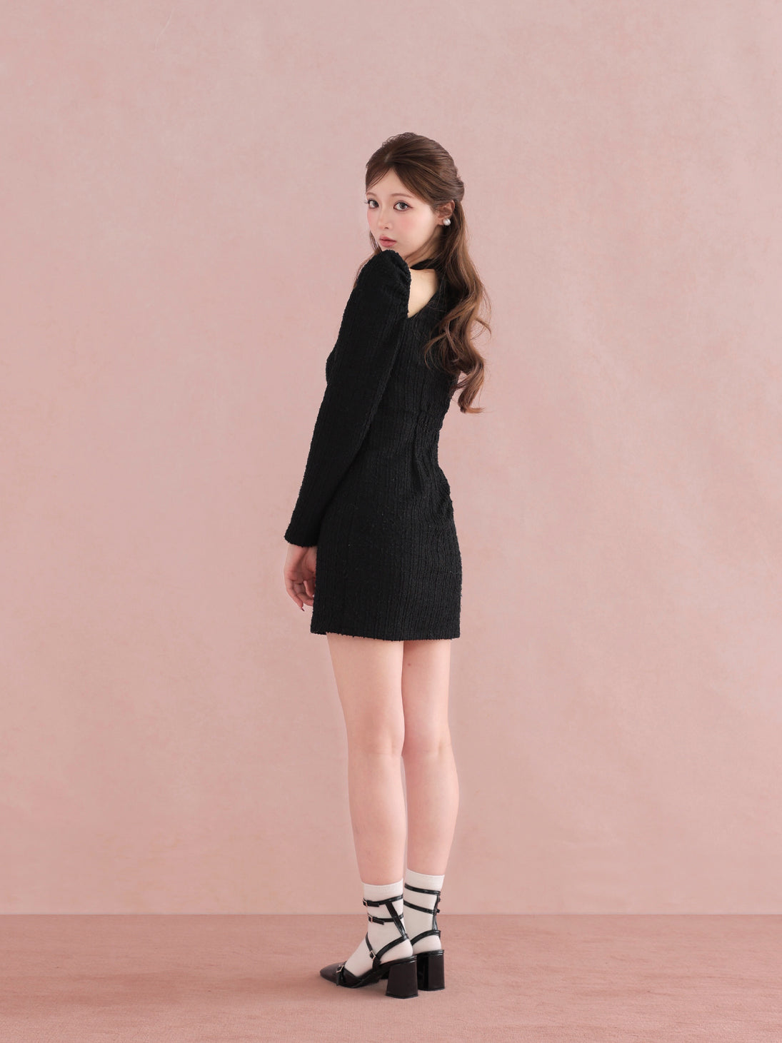 Bell cut tweed mini onepiece(eme10829)