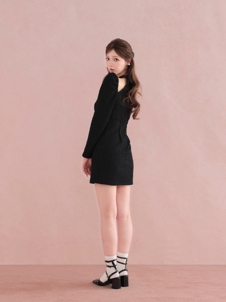 Bell cut tweed mini onepiece(eme10829)