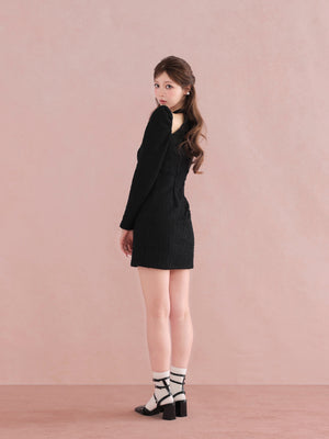 Bell cut tweed mini onepiece(eme10829)