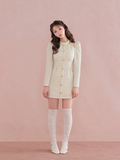 Bell cut tweed mini onepiece(eme10829)