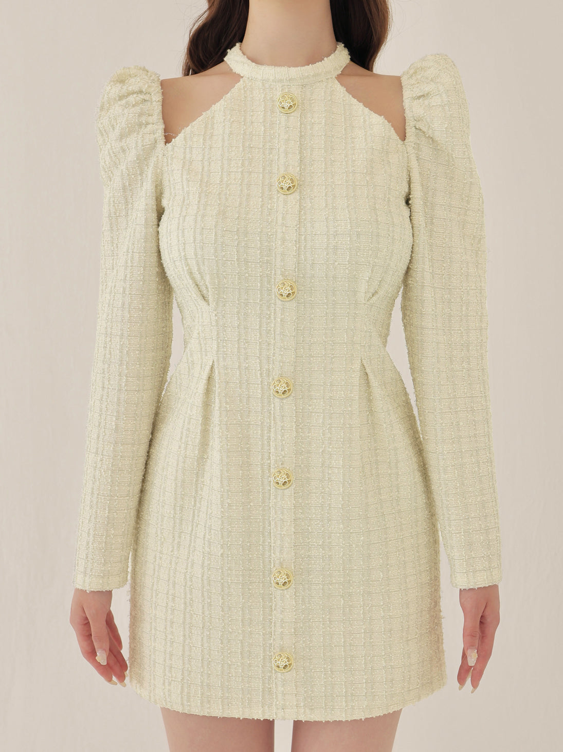 Bell cut tweed mini onepiece(eme10829)