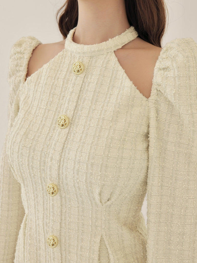 Bell cut tweed mini onepiece(eme10829)