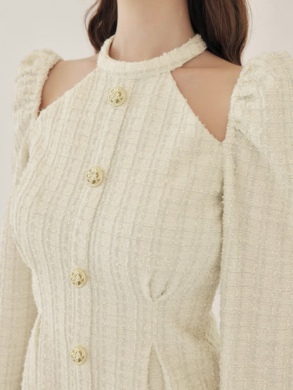 Bell cut tweed mini onepiece(eme10829)