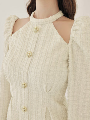 Bell cut tweed mini onepiece(eme10829)