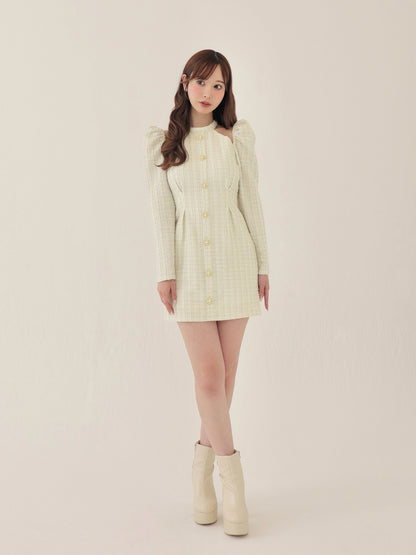 Bell cut tweed mini onepiece(eme10829)