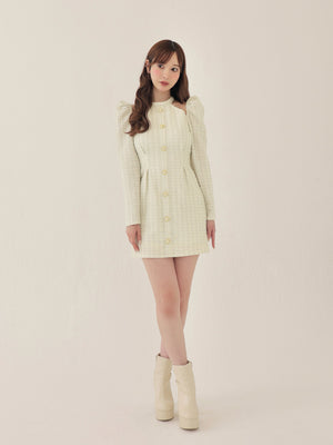 Bell cut tweed mini onepiece(eme10829)