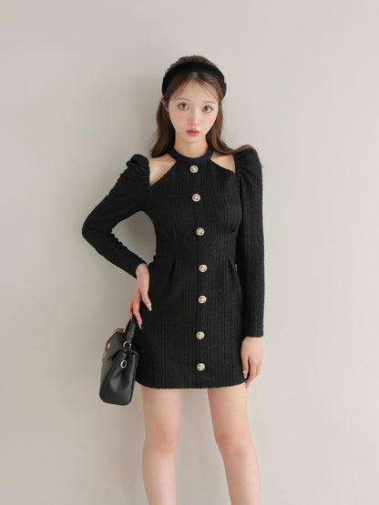 Bell cut tweed mini onepiece(eme10829)