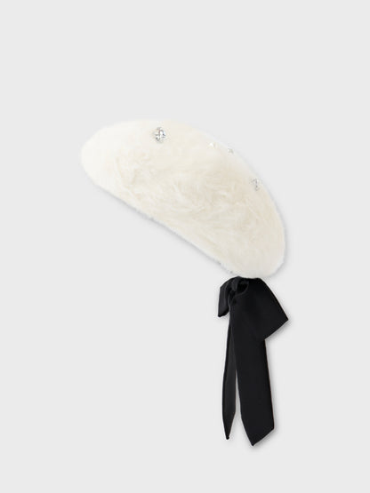 【Pre Order】Etoile ribbon beret(eme10833)