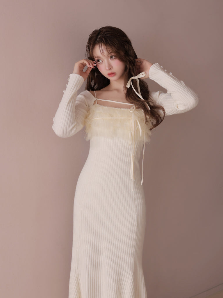 model：160cm　(size：F　color：Ivory）