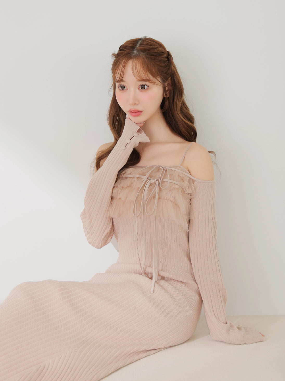 model：162cm　(size：F　color：Pink）