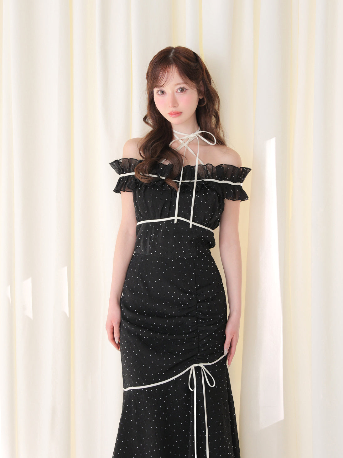 model：162cm　(size：F　color：Black)