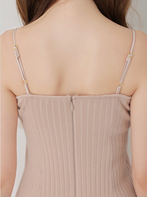 Tulle frill knit ensemble cami onepiece(eme10834)