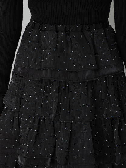 Lily dot tiered frill skirt(eme10836)