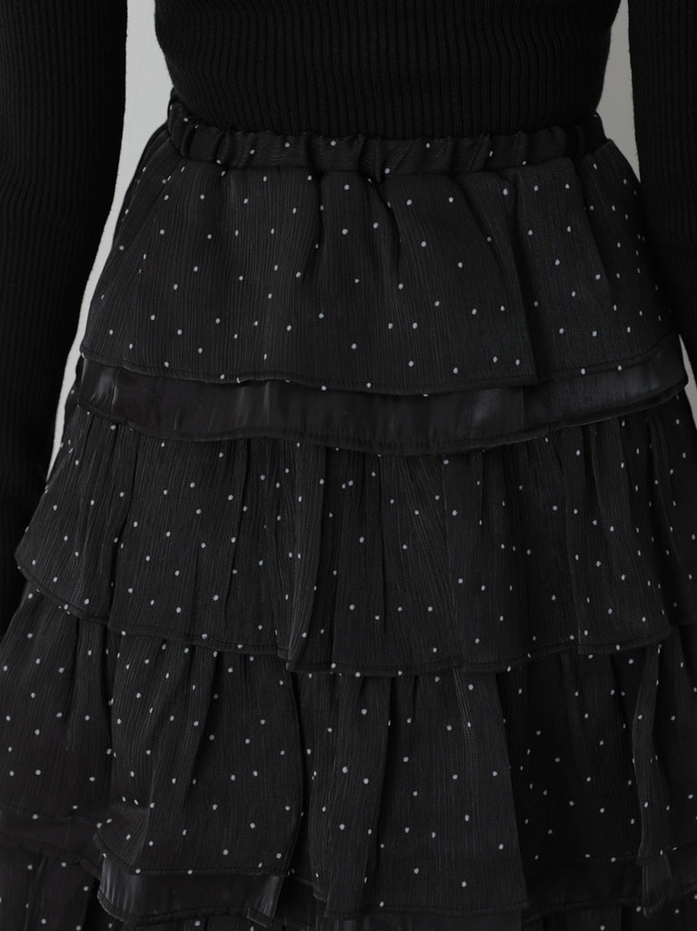 Lily dot tiered frill skirt(eme10836)