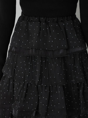 Lily dot tiered frill skirt(eme10836)