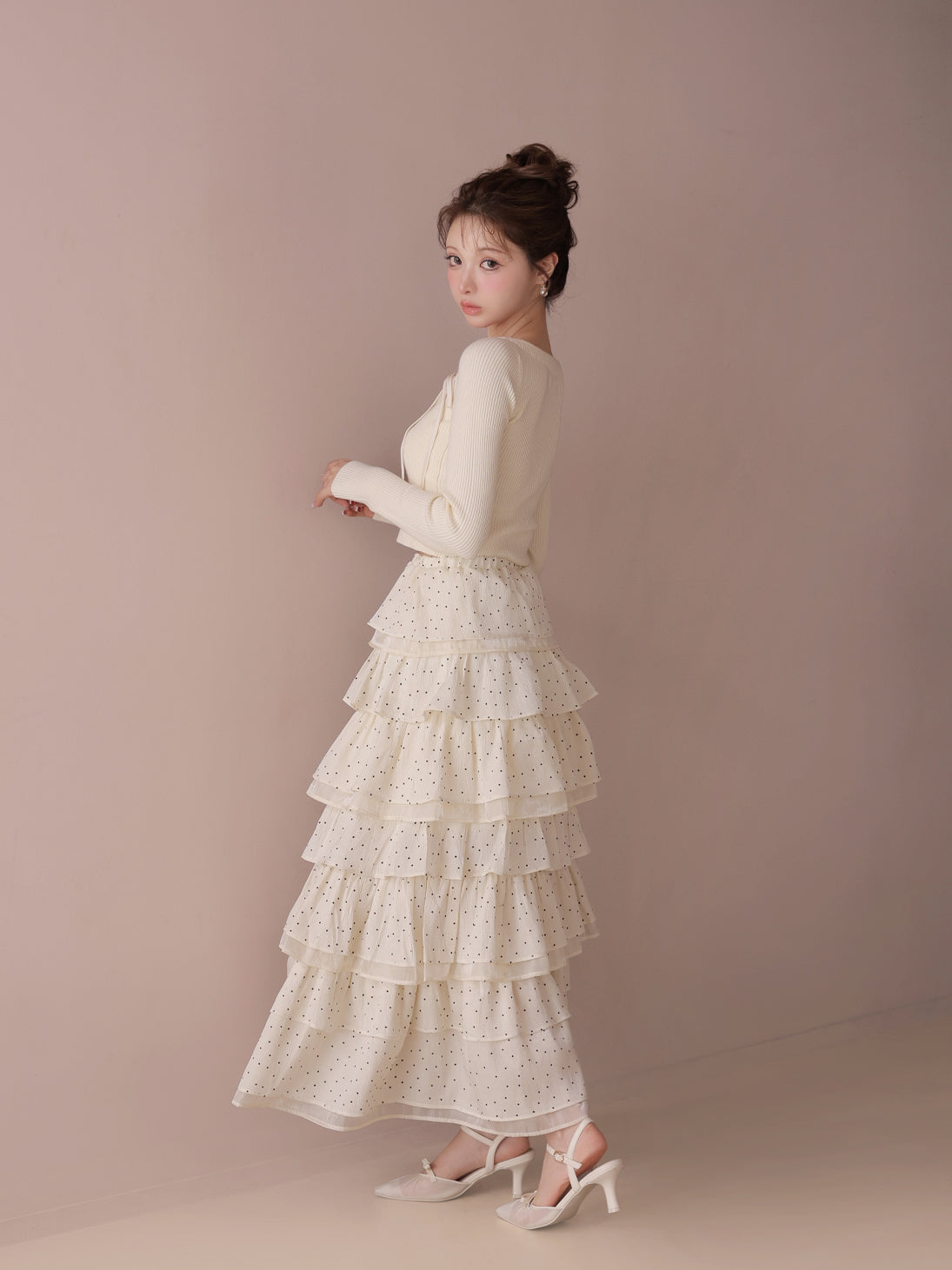 Lily dot tiered frill skirt(eme10836) – M me eme