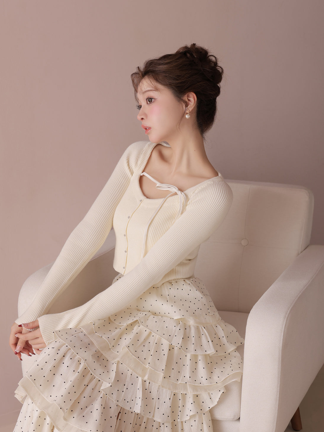 model：160cm　(size：F　color：Ivory)