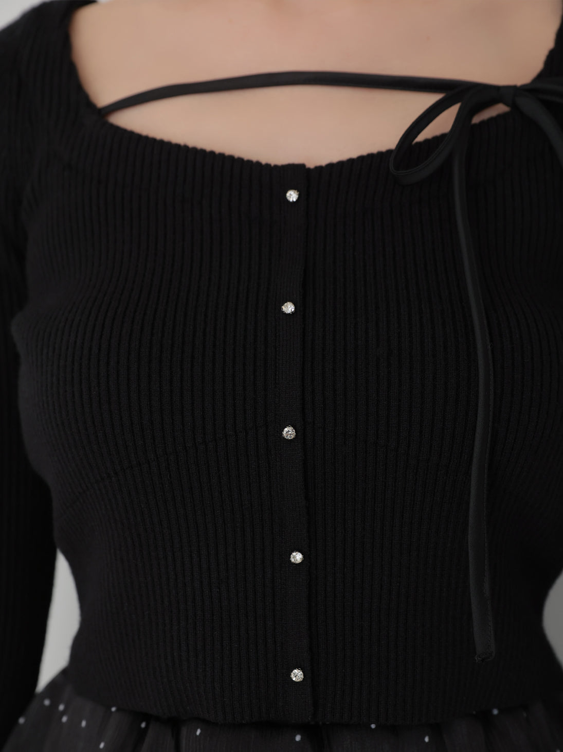 Soft Fit Ribbon Knit Top (eme10835)