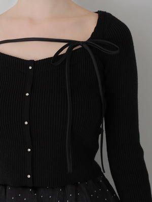 Soft Fit Ribbon Knit Top (eme10835)