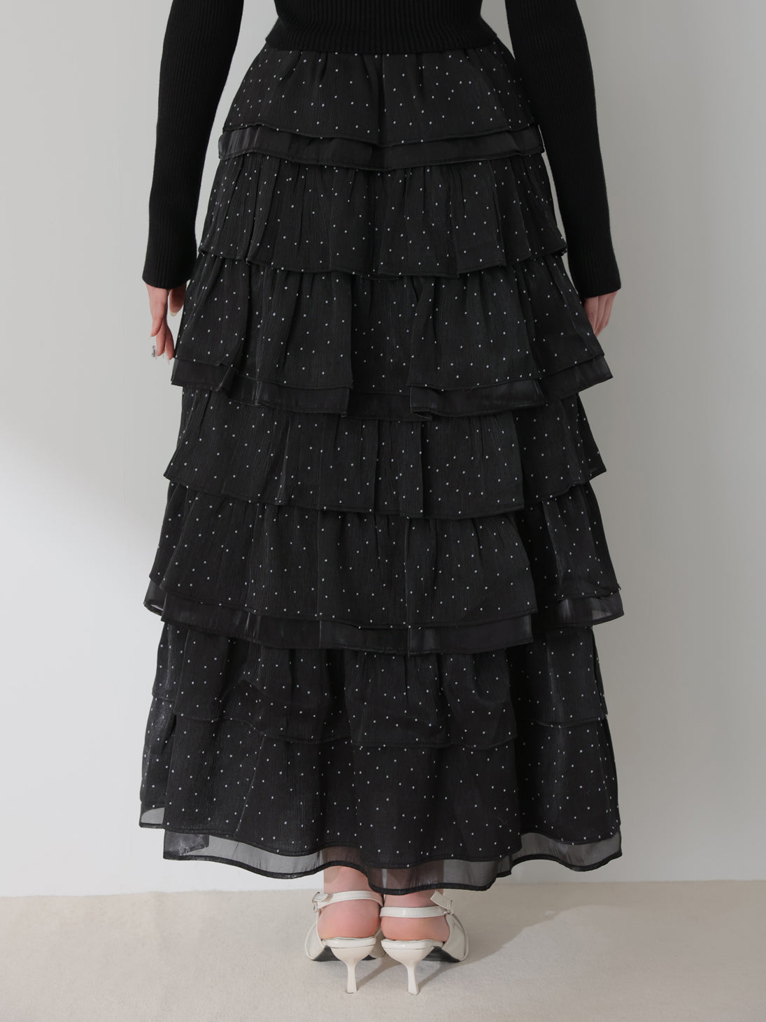 Lily dot tiered frill skirt(eme10836)