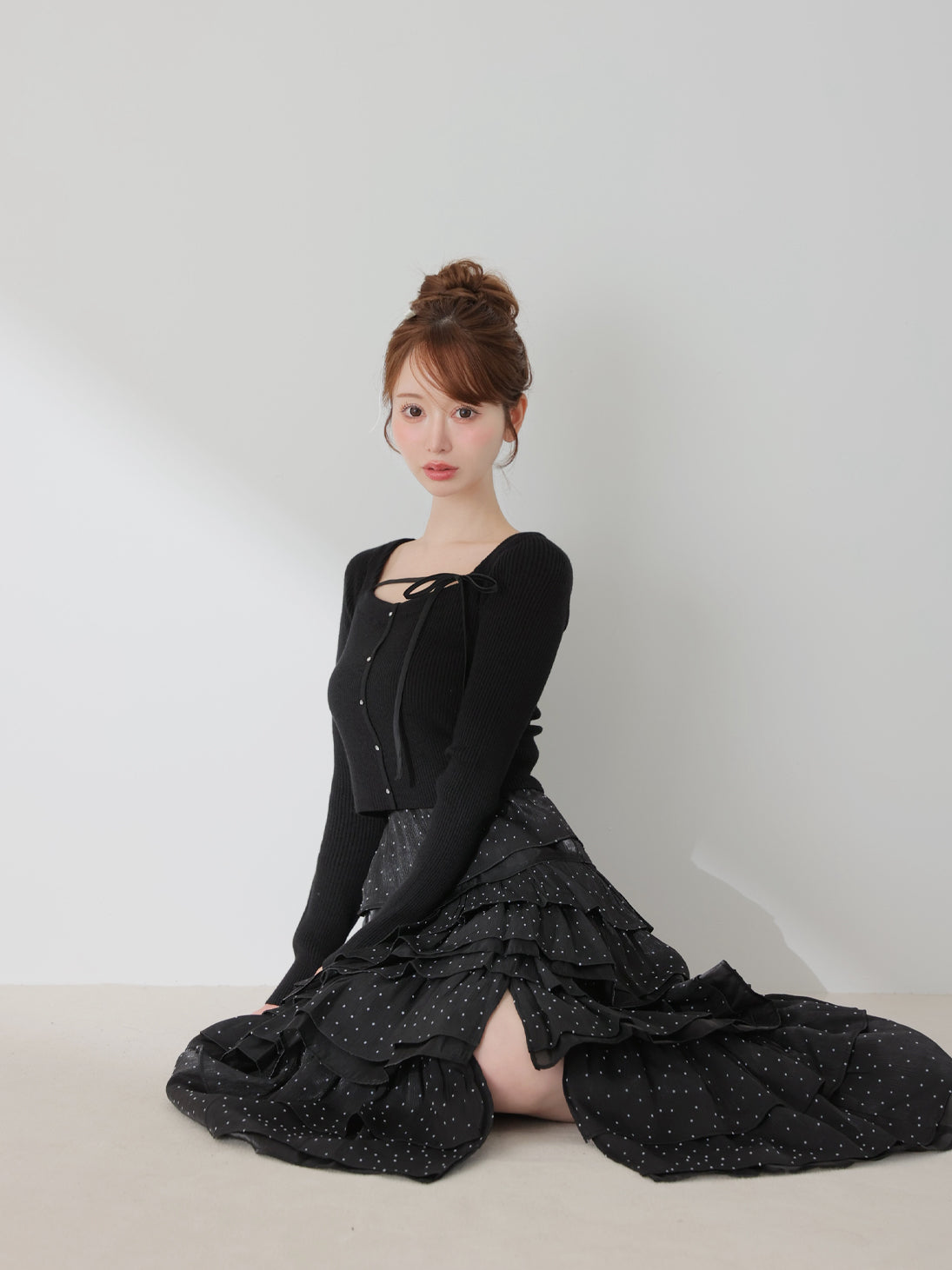 model：162cm　(size：F　color：Black)