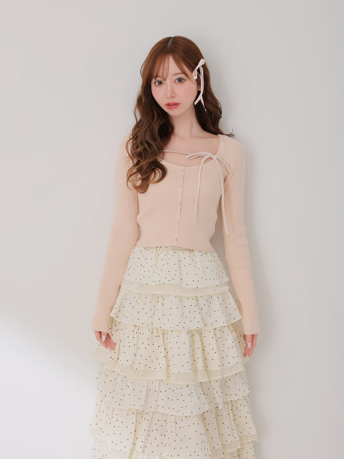 Lily dot tiered frill skirt(eme10836) – M me eme