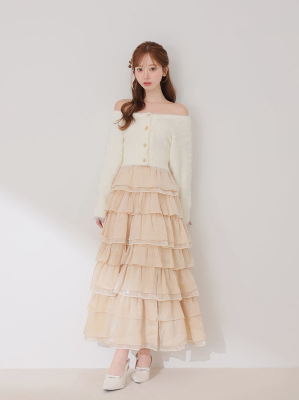 Lily dot tiered frill skirt (eme10836)